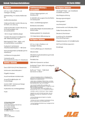 व्हील्ड आर्टिकुलेटिंग बूम लिफ्ट JLG 600AJ