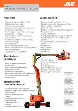 व्हील्ड आर्टिकुलेटिंग बूम लिफ्ट JLG 600AJ