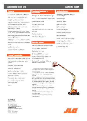 व्हील्ड आर्टिकुलेटिंग बूम लिफ्ट JLG 600AN