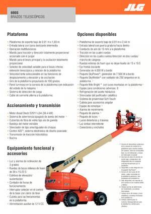 व्हील्ड टेलीस्कोपिक बूम लिफ्ट JLG 600S