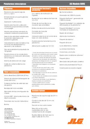 व्हील्ड टेलीस्कोपिक बूम लिफ्ट JLG 600S