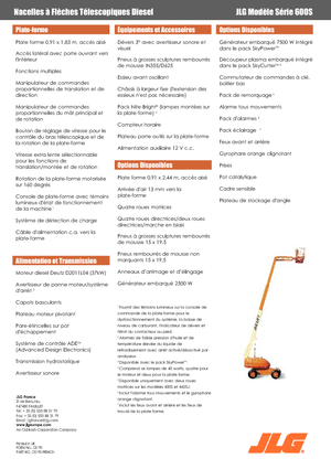 व्हील्ड टेलीस्कोपिक बूम लिफ्ट JLG 600S