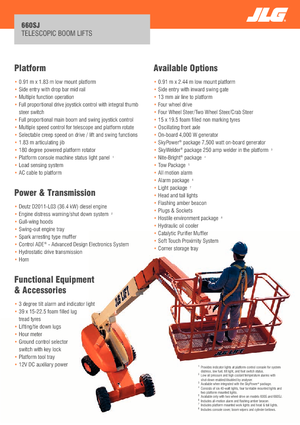 व्हील्ड टेलीस्कोपिक बूम लिफ्ट JLG 660SJ