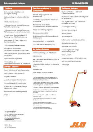 व्हील्ड टेलीस्कोपिक बूम लिफ्ट JLG 660 SJ