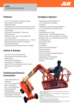 व्हील्ड टेलीस्कोपिक बूम लिफ्ट JLG 660SJ