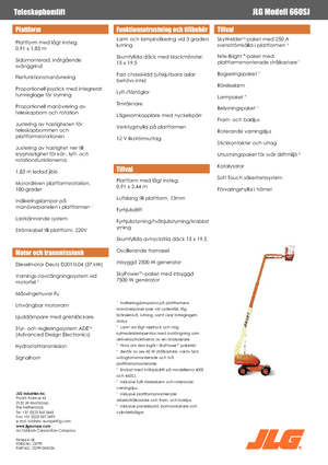 व्हील्ड टेलीस्कोपिक बूम लिफ्ट JLG 660 SJ