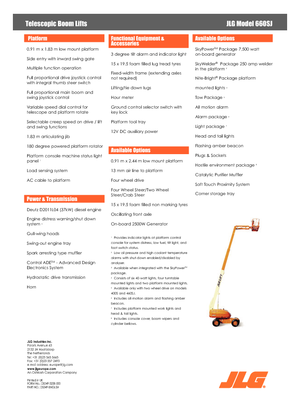 व्हील्ड टेलीस्कोपिक बूम लिफ्ट JLG 660 SJ