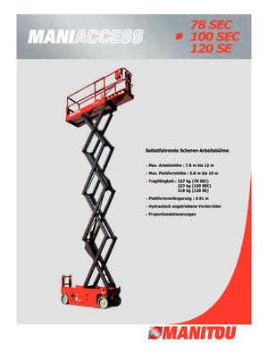 व्हील्ड सिज़र लिफ्ट Manitou 120 SEC