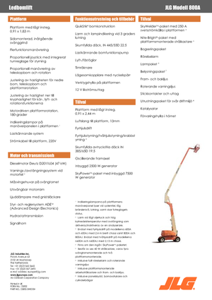व्हील्ड आर्टिकुलेटिंग बूम लिफ्ट JLG 800A