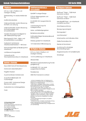 व्हील्ड आर्टिकुलेटिंग बूम लिफ्ट JLG 800A