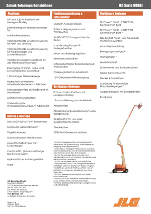 व्हील्ड आर्टिकुलेटिंग बूम लिफ्ट JLG 800AJ