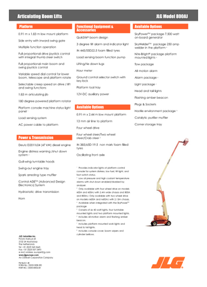 व्हील्ड आर्टिकुलेटिंग बूम लिफ्ट JLG 800AJ