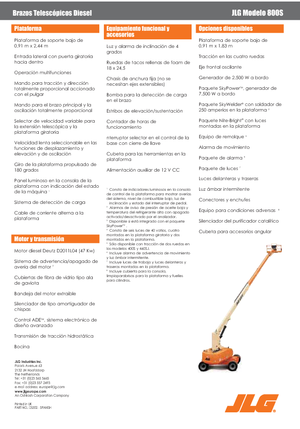 व्हील्ड टेलीस्कोपिक बूम लिफ्ट JLG 800S