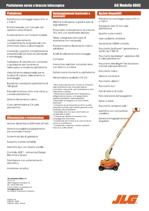 व्हील्ड टेलीस्कोपिक बूम लिफ्ट JLG 800S