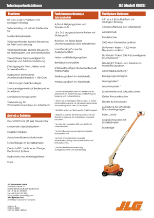 व्हील्ड टेलीस्कोपिक बूम लिफ्ट JLG 860SJ