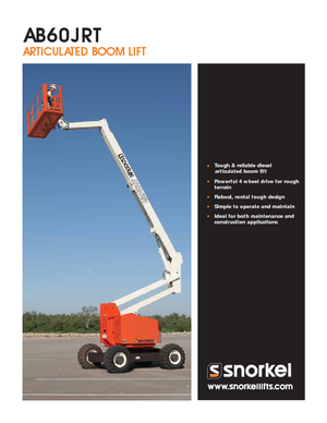 व्हील्ड आर्टिकुलेटिंग बूम लिफ्ट Snorkel A62JRT