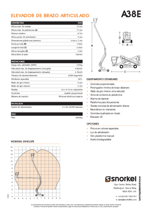 व्हील्ड आर्टिकुलेटिंग बूम लिफ्ट Snorkel AB 50J