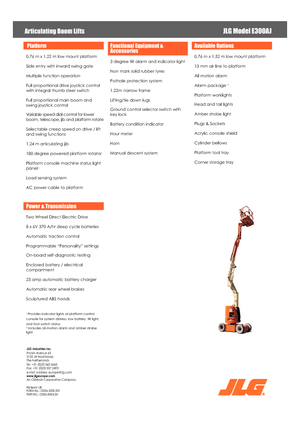 व्हील्ड आर्टिकुलेटिंग बूम लिफ्ट JLG E300AJ