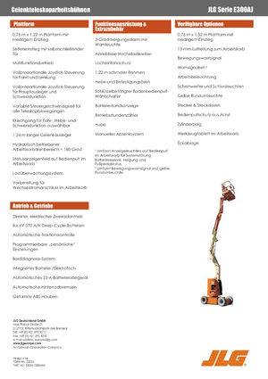 व्हील्ड आर्टिकुलेटिंग बूम लिफ्ट JLG E300AJ