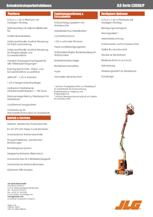 व्हील्ड आर्टिकुलेटिंग बूम लिफ्ट JLG E300AJP