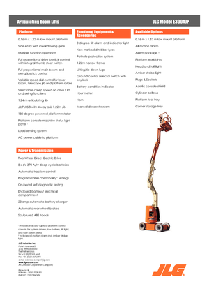 व्हील्ड आर्टिकुलेटिंग बूम लिफ्ट JLG E300AJP