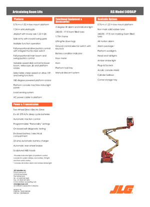 व्हील्ड आर्टिकुलेटिंग बूम लिफ्ट JLG E400AJP