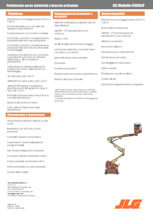 व्हील्ड आर्टिकुलेटिंग बूम लिफ्ट JLG E400AJP
