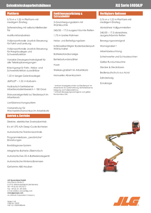 व्हील्ड आर्टिकुलेटिंग बूम लिफ्ट JLG E400AJP
