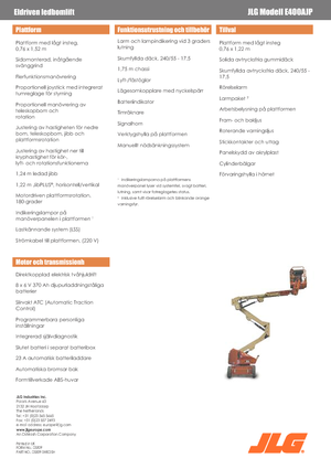 व्हील्ड आर्टिकुलेटिंग बूम लिफ्ट JLG E400AJP