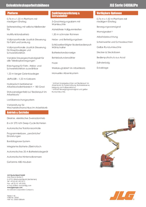 व्हील्ड आर्टिकुलेटिंग बूम लिफ्ट JLG E400AJPN