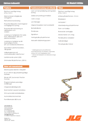व्हील्ड आर्टिकुलेटिंग बूम लिफ्ट JLG E400AN