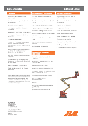 व्हील्ड आर्टिकुलेटिंग बूम लिफ्ट JLG E400AN