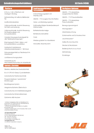 व्हील्ड आर्टिकुलेटिंग बूम लिफ्ट JLG E450A