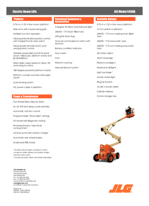 व्हील्ड आर्टिकुलेटिंग बूम लिफ्ट JLG E450A