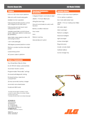 व्हील्ड आर्टिकुलेटिंग बूम लिफ्ट JLG E450AJ