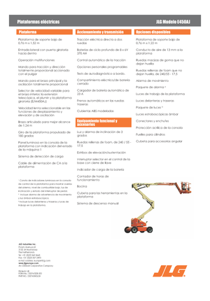 व्हील्ड आर्टिकुलेटिंग बूम लिफ्ट JLG E450AJ
