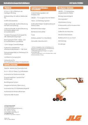 व्हील्ड आर्टिकुलेटिंग बूम लिफ्ट JLG E450AJ