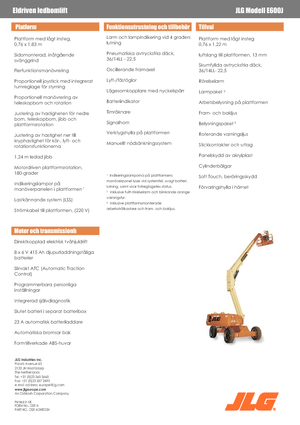 व्हील्ड टेलीस्कोपिक बूम लिफ्ट JLG E600J