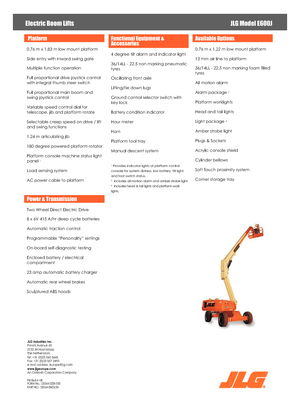 व्हील्ड टेलीस्कोपिक बूम लिफ्ट JLG E600J