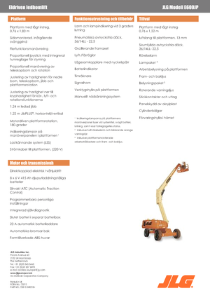 व्हील्ड टेलीस्कोपिक बूम लिफ्ट JLG E600JP