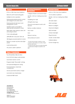व्हील्ड टेलीस्कोपिक बूम लिफ्ट JLG E600JP