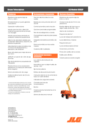 व्हील्ड टेलीस्कोपिक बूम लिफ्ट JLG E600JP
