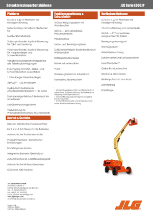 व्हील्ड टेलीस्कोपिक बूम लिफ्ट JLG E600JP