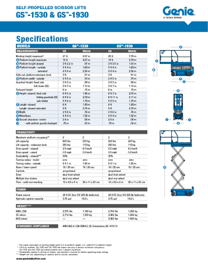 व्हील्ड सिज़र लिफ्ट Genie GS-1930 Hydraulic
