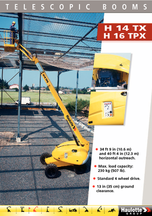 व्हील्ड टेलीस्कोपिक बूम लिफ्ट Haulotte H14 TX