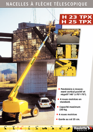व्हील्ड टेलीस्कोपिक बूम लिफ्ट Haulotte H 23 TPX