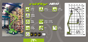 व्हील्ड आर्टिकुलेटिंग बूम लिफ्ट Niftylift HR 10