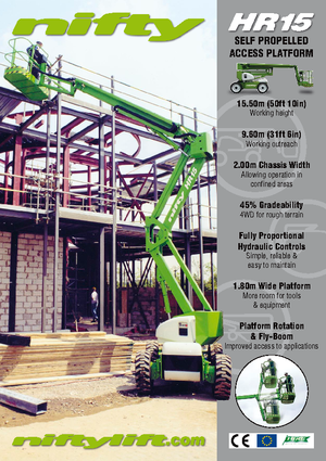 व्हील्ड आर्टिकुलेटिंग बूम लिफ्ट Niftylift HR 15