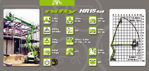 व्हील्ड आर्टिकुलेटिंग बूम लिफ्ट Niftylift HR 15