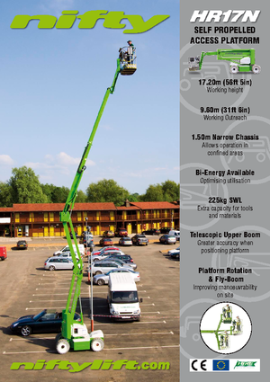 व्हील्ड आर्टिकुलेटिंग बूम लिफ्ट Niftylift HR 17 N